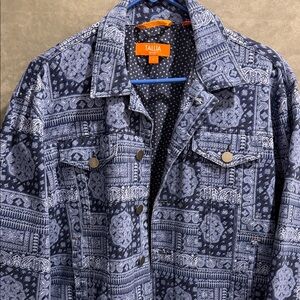 TALLIA Navy and Light Blue Patterned Men's Jacket